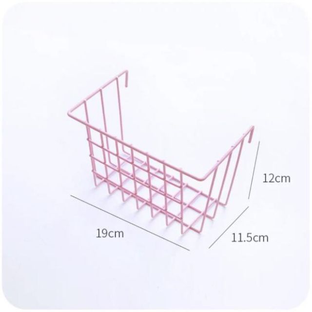 [AN MỘC] Khung lưới sắt trang trí , giỏ sắt cài tường màu hồng