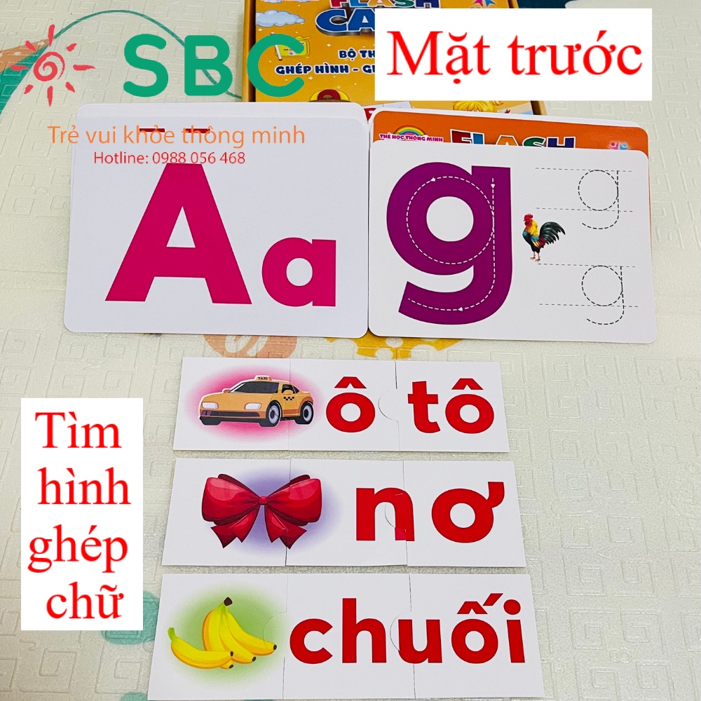 Sách - Bộ thẻ học chữ cái chữ số + ghép hình+ tập viết xóa + tặng kèm bút có đầu xóa