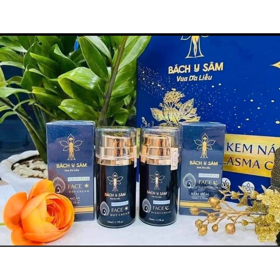 Combo Kem Ngày Đêm Bách Y Sâm Kem Dưỡng Trắng Da Ngày Đêm 2 trong 1 Bách Y Sâm( 2 chai 50ml )