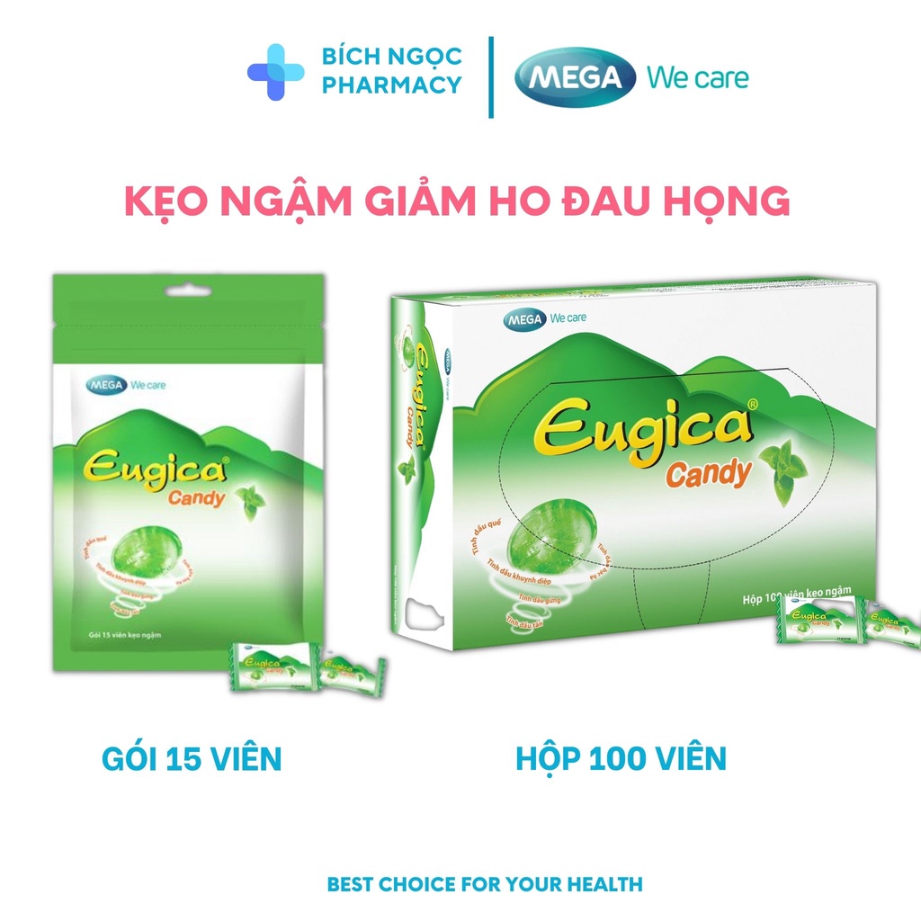 Kẹo Ngậm Thảo Dược Giảm Ho Eugica Candy 100 Viên/ 15 viên