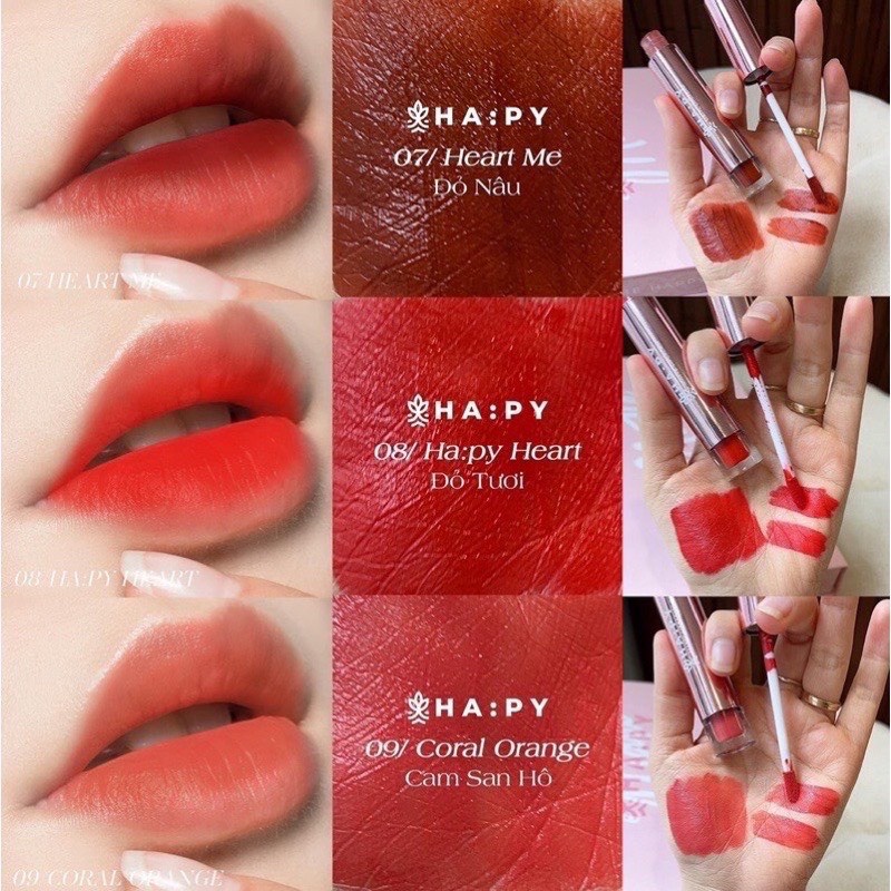 Son Môi Hapy Mattle Lipcream 3.5ml Kem Lì Mini Garden
