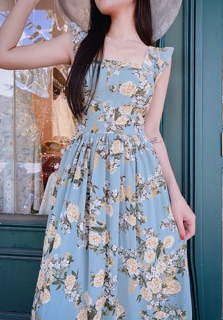 Đầm maxi hoa nhí vintage