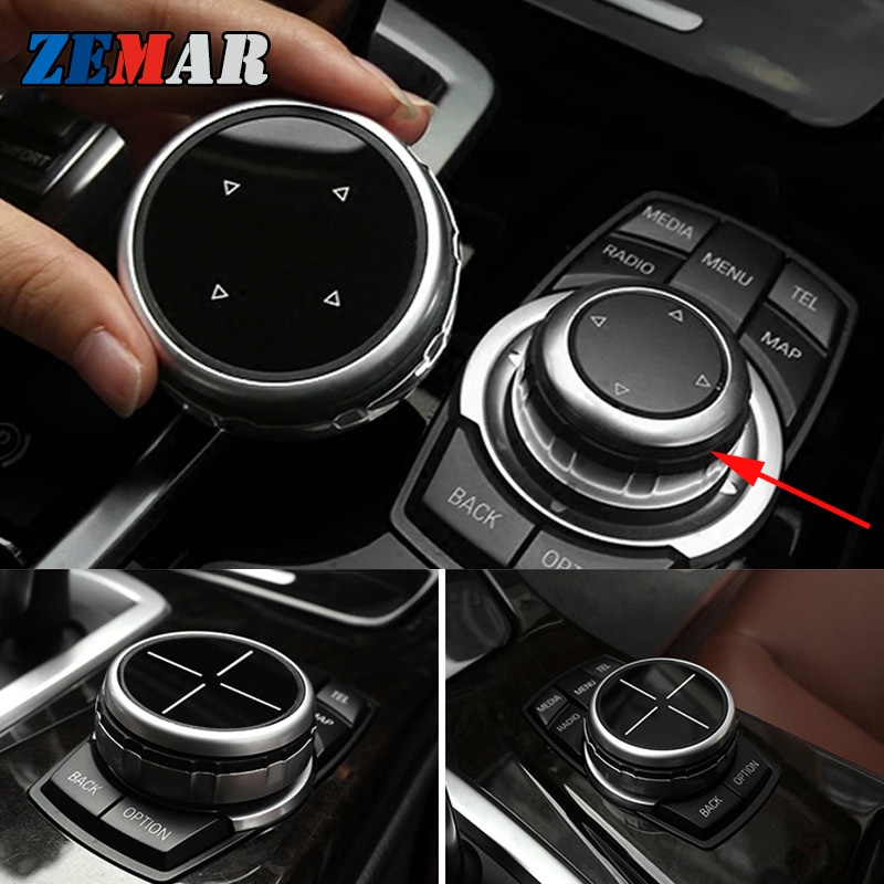 Miếng Dán Trang Trí Núm Vặn Điều Khiển Đa Phương Tiện Cho BMW 1 3 4 5 Series X1 X3 X5 F30 F10 F15 E70 F25