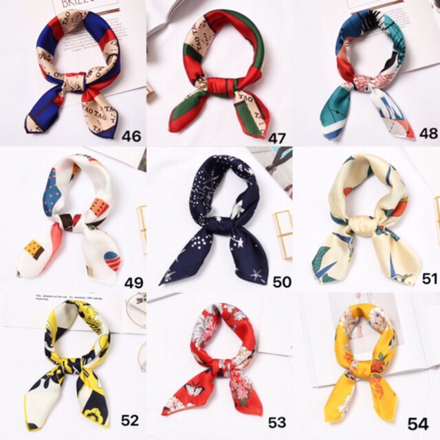 Khăn Lụa Vuông 50x50 cm - Khăn Quàng Cổ Vuông Clover