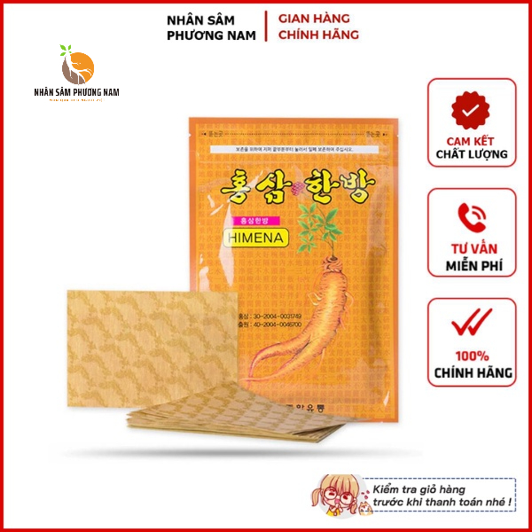 Cao Dán Hồng Sâm Himena Hàn Quốc Túi 20 miếng