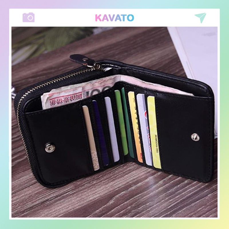 Ví nữ cầm tay mini ngắn nhỏ gọn bỏ túi nhiều ngăn thời trang cao cấp KAVATO VD43
