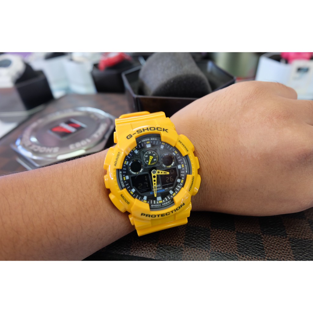 Đồng hồ nam dây nhựa G-SHOCK Casio chính hãng Anh Khuê GA-100A-9ADR