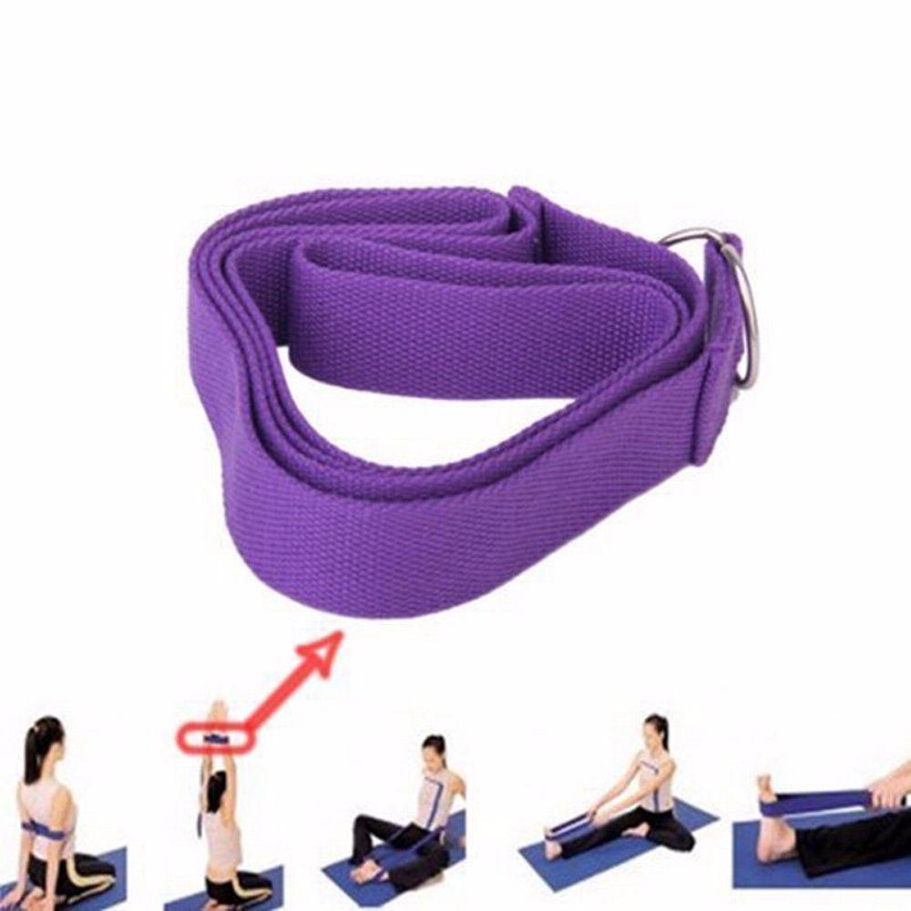 QUINTON Portable Shoulder Strap Multi-purpose D-Ring Buckle Belts Yoga Stretch Strap Sports Rope Convenience Fitness Equipment Durable Fitness Strap Gym Room Elastic Belt/Multicolor
