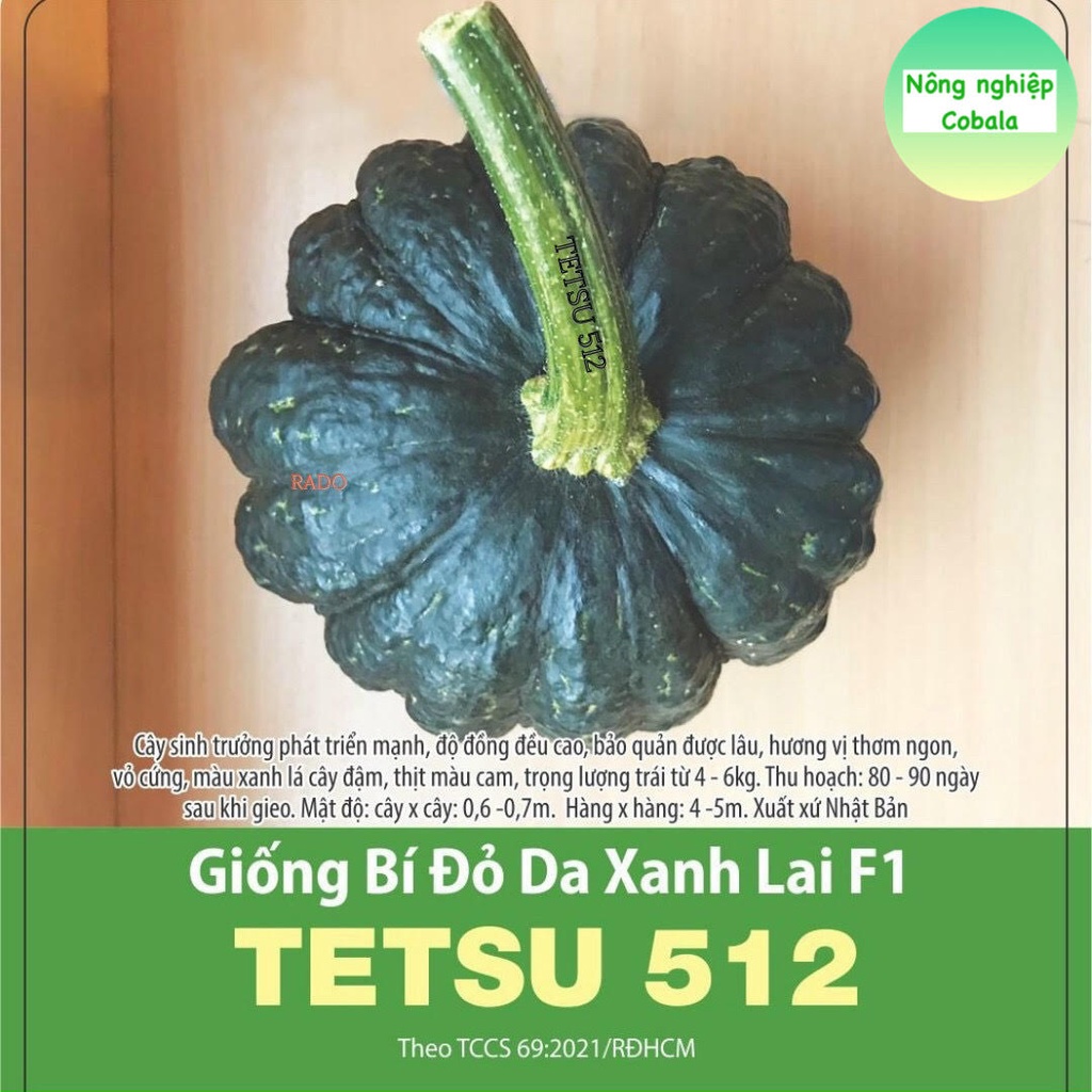 Hạt Giống Bí Đỏ Da Xanh Lai F1 (TETSU 512) 5 Hạt