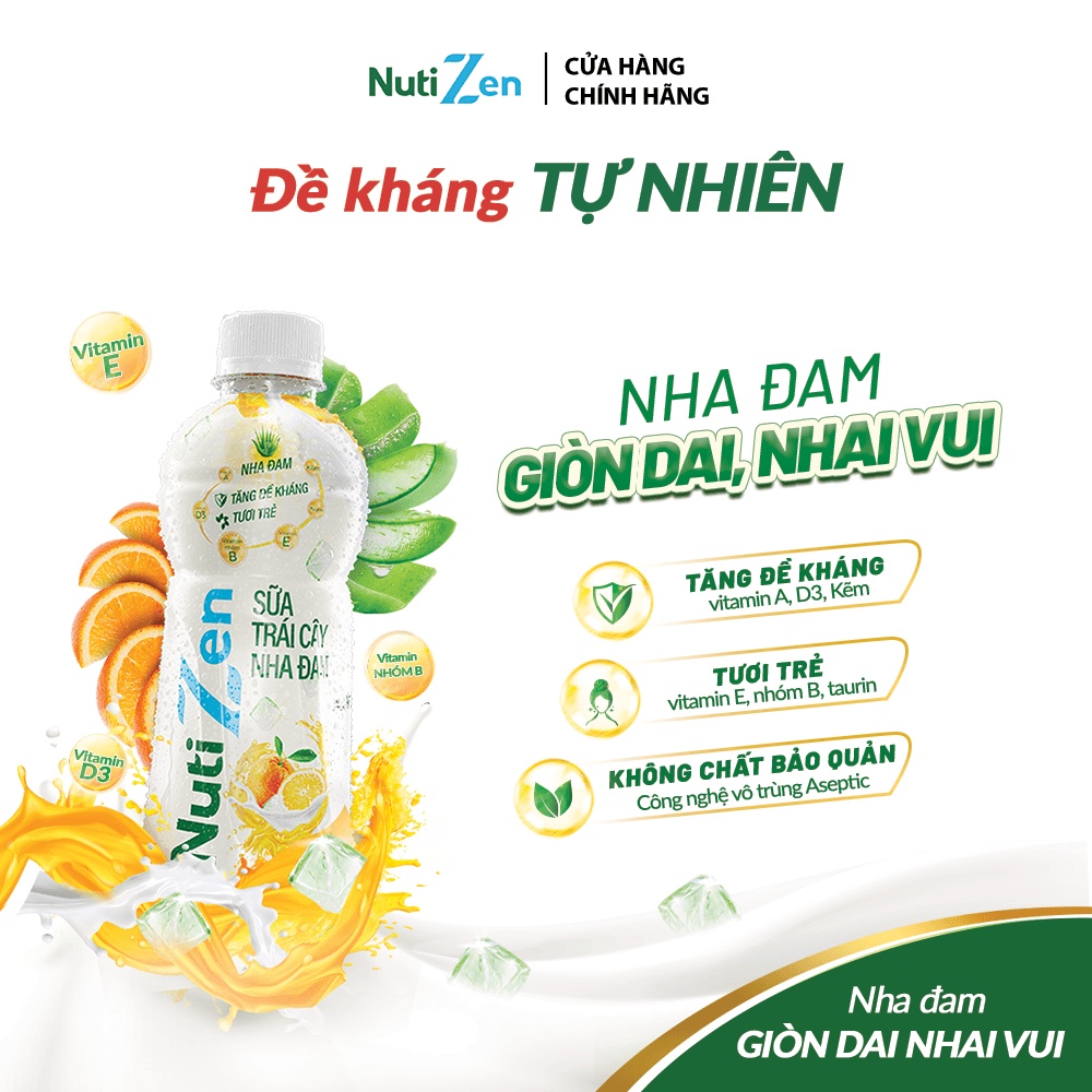 [Mã FMCGMALL giảm 8% đơn từ 250K] Lốc 6 chai Thức Uống Hương Cam Sữa Trái Cây Nha Đam Nutizen 290ml/chai