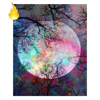 Bộ Tranh Đính Đá Tự Làm Họa Tiết Mặt Trăng Độc Đáo