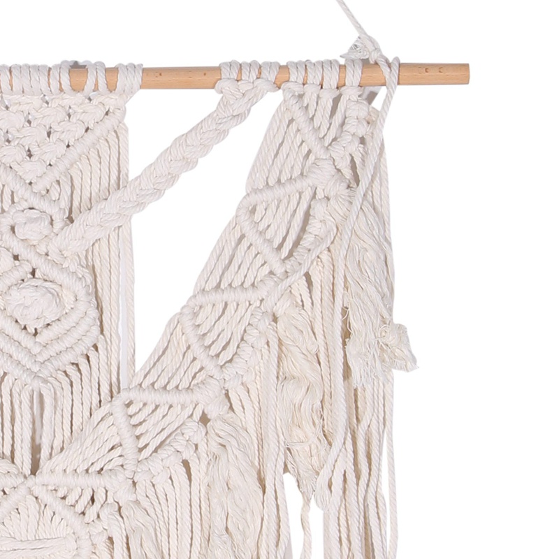 Thảm Dệt Macrame Treo Tường Trang Trí Phong Cách Boho Kích Thước 55X70cm