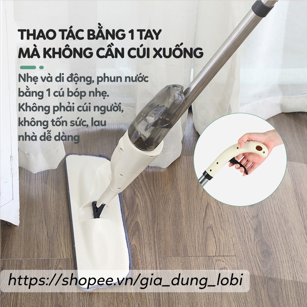 Cây lau nhà phun sương thông minh Aurora Chổi lau nhà tự vắt xoay 360 độ tay cầm xịt nước tự động