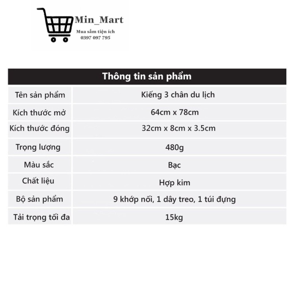 Kiềng 3 Chân Treo Nồi Nấu Ăn Gấp Gọn,Kiềng Dã Ngoại Hợp Kim Nhôm Cao Cấp,Giá Treo Nồi Nấu Cơm, Cắm Trại,Có Thể Gấp Gọn