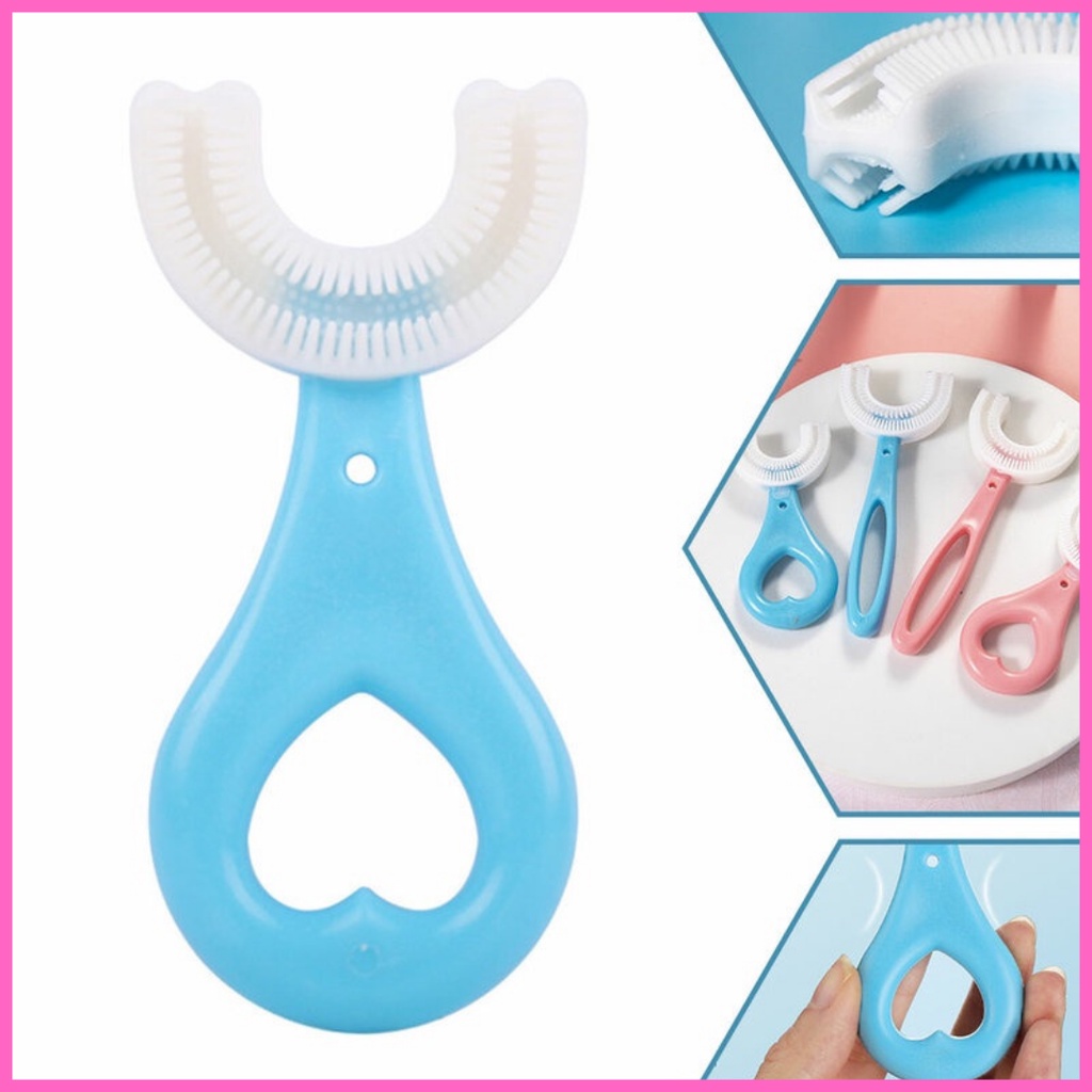 Bàn chải đánh răng cho bé chữ u Thông minh chất liệu Silicon Siêu mềm Tập đánh răng Tạo thói quyen cho bé 2 - 6 tuổi