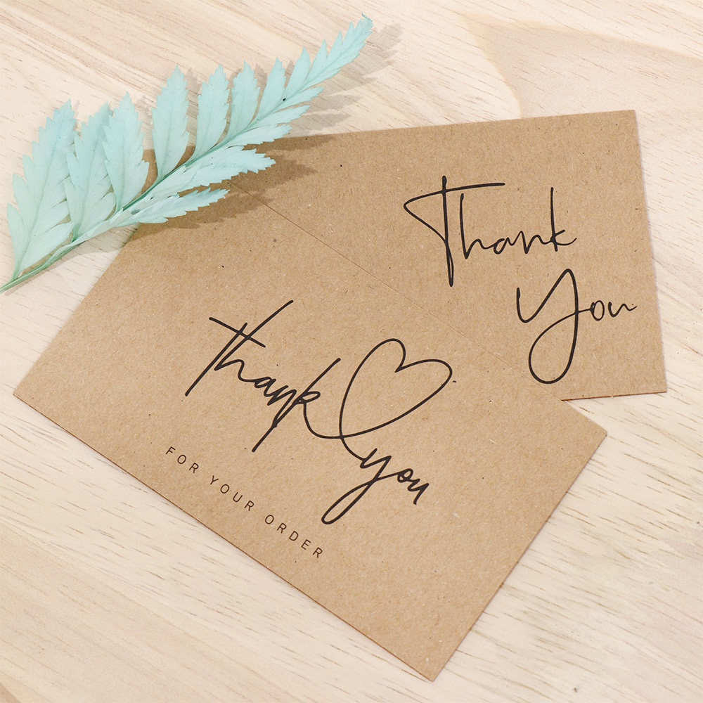 Bộ 30 thẻ giấy kraft in chữ Thank you for your order dùng để đóng gói hàng
