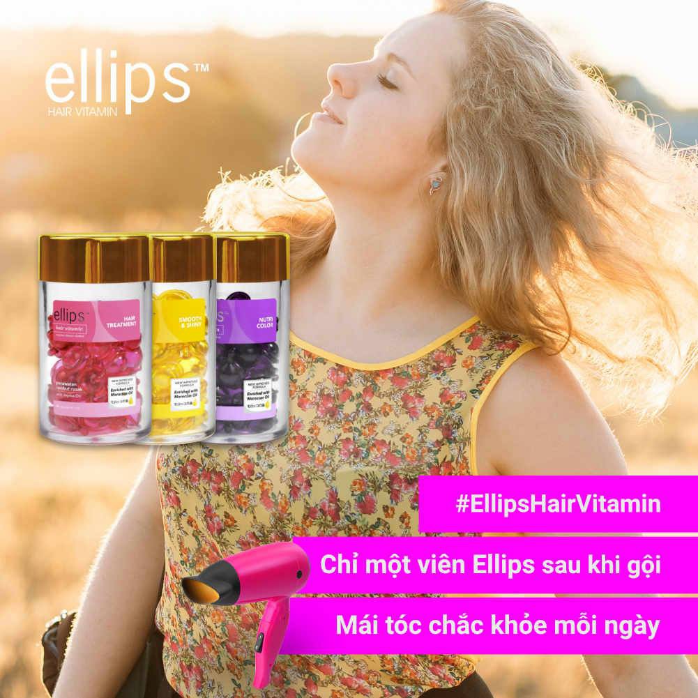 Serum dầu cá Ellips, viên dưỡng tóc Ellips Hairs Vitamin vỉ 6 viên phục hồi tóc, giữ màu tóc, làm tóc bồng bềnh óng mượt