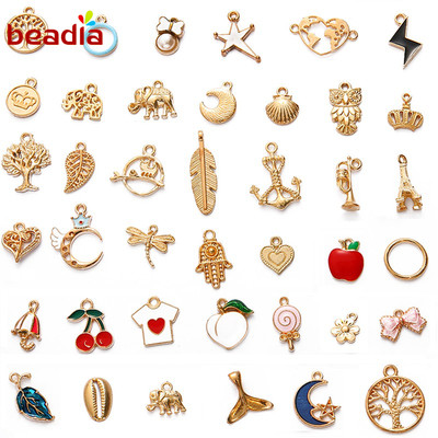 （Ngẫu nhiên 10 loại）Beadia Set 10 Mặt Vòng cổ Hình Kỳ Lân / Cây / Chim Chóc Làm Vòng Tay / Vòng cổ Thủ Công DIY