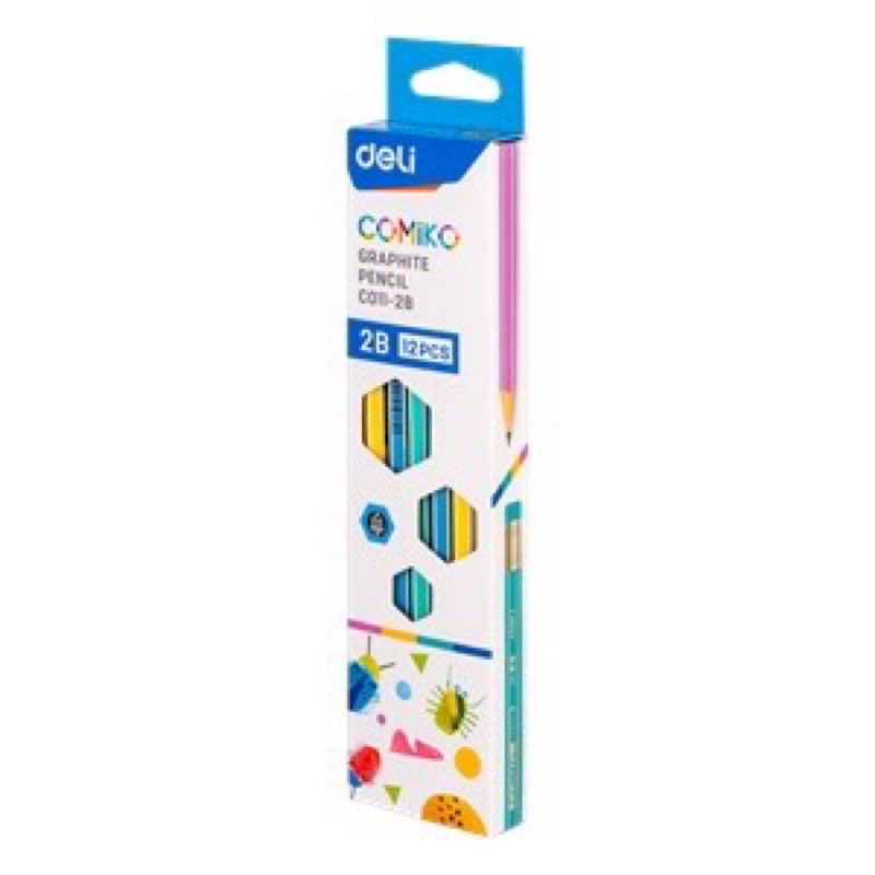 Bút chì gỗ 2B Deli C011 Binkids hộp 12 cây bút chì các màu dễ thương dành cho bé BC05