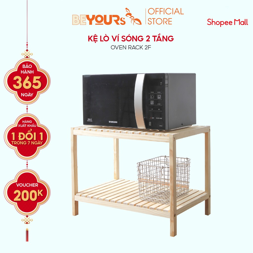 Kệ Gỗ Đa Năng Lò Vi Sóng Decor BEYOURs Oven Rack 2F - Nội Thất Lắp Ráp Phòng Bếp