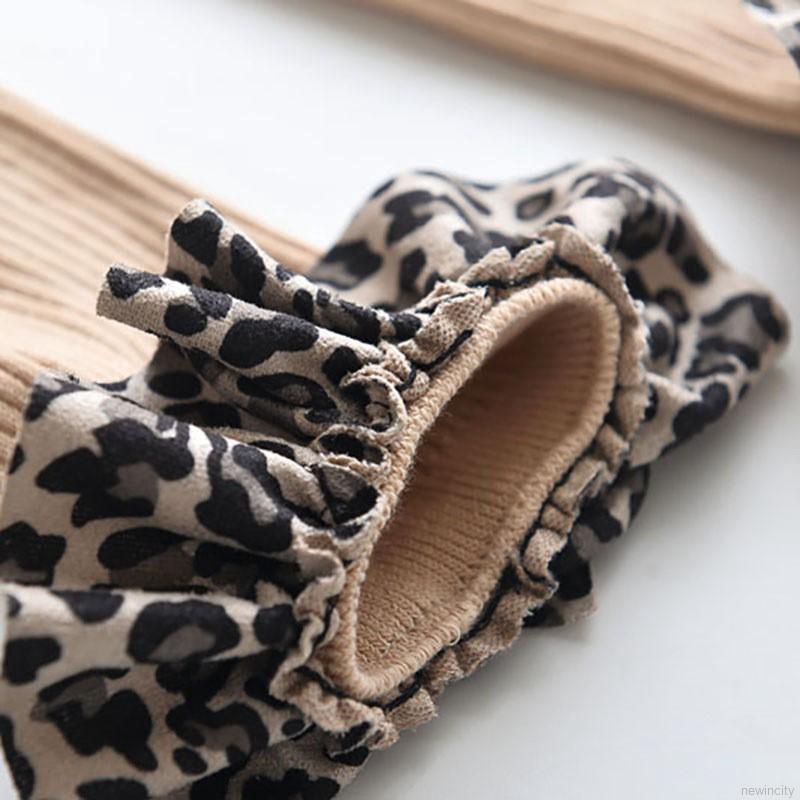 Vớ cotton dài họa tiết da báo xinh xắn dành cho bé gái