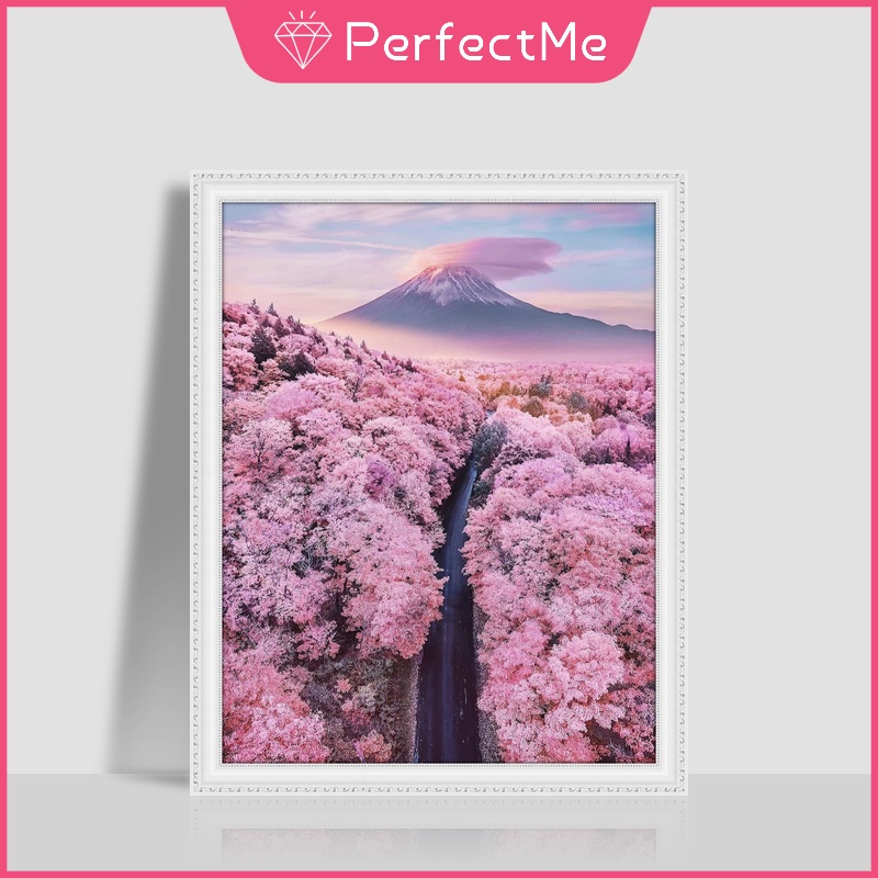 Bộ Tranh Đính Đá 5D Họa Tiết Phong Cảnh Nhật Bản Độc Đáo Kích Thước 40x50cm