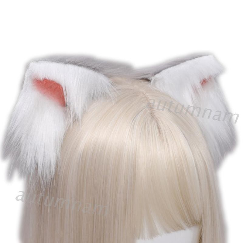 Kẹp Tóc Tai Mèo Phối Lông Phong Cách Lolita Đáng Yêu