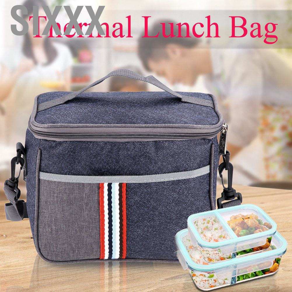Sixxx Portable Insulated Thermal Cooler Lunch Box Bento Tote Picnic Bag Storage Case