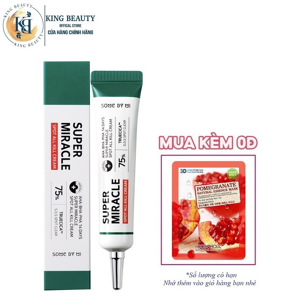 Kem Dưỡng Đặc Giảm Mụn thần tốc &quot;14 Ngày&quot; Some By Mi AHA/BHA/PHA 14 Days Super Miracle Spot All Kill Cream 30ml