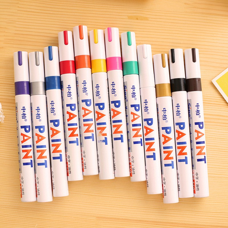 Màu trắng Cao su chống thấm nước Sơn vĩnh viễn Bút đánh dấu lốp lốp cao su sơn mặt kim loại Bút đánh dấu sơn vĩnh viễn Bút đánh dấu màu | BigBuy360 - bigbuy360.vn