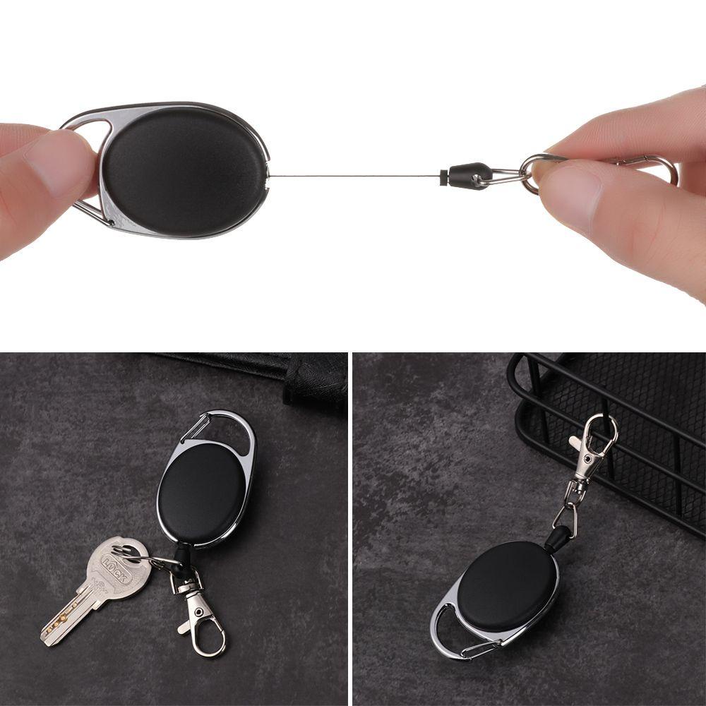 Set 1 / 2 / 4 Móc Khóa Có Thể Thu Gọn Bằng Thép Không Gỉ Bền Bỉ