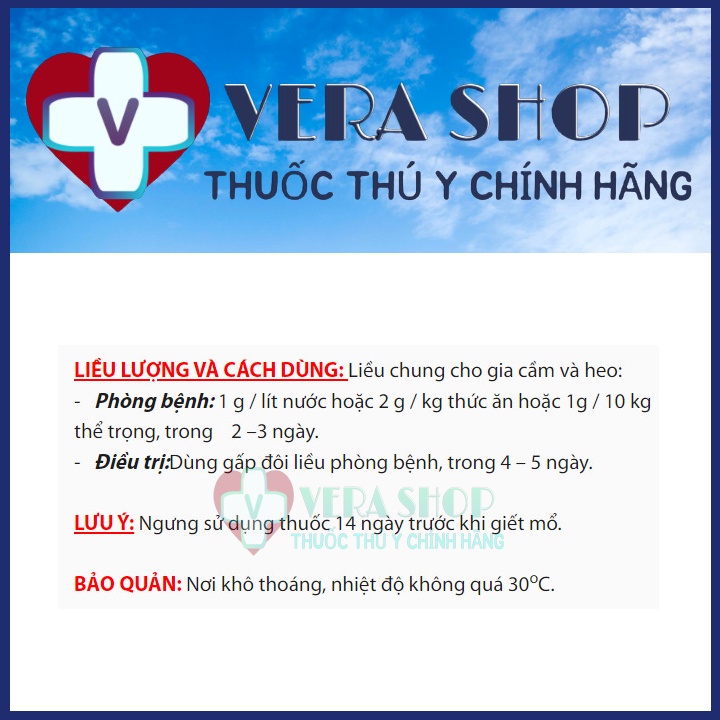 BIO TETRA COLIVIT 100G - Úm gà, vịt, cút con, Tiêu chảy phân trắng, Ecoli