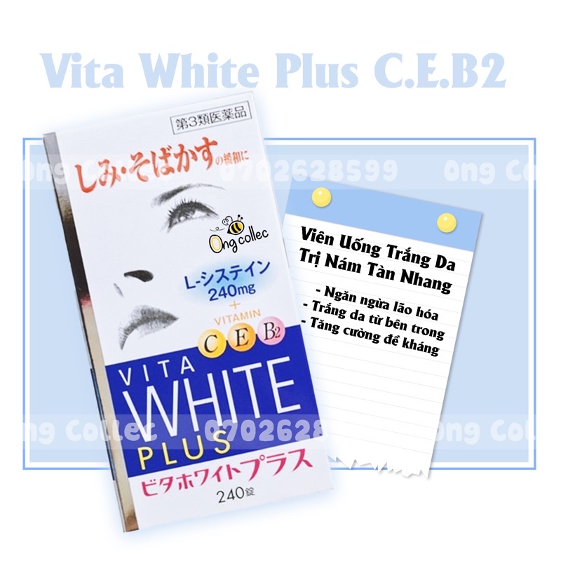 Viên uống trắng da Vita White Plus 240 viên/hộp (mẫu mới)