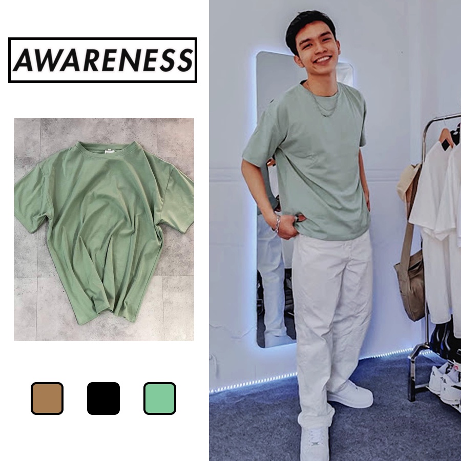 Áo thun trơn Nam Nữ Unisex - Áo Form Rộng Cotton Cao Cấp - awareness