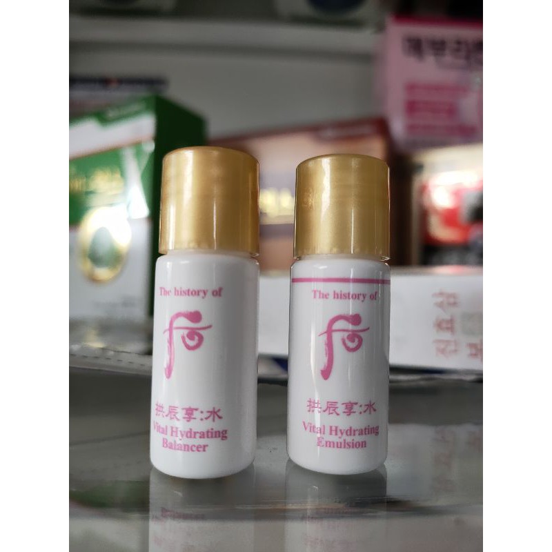 cặp nước hoa hồng sữa dưỡng whoo hồng 5ml+5ml