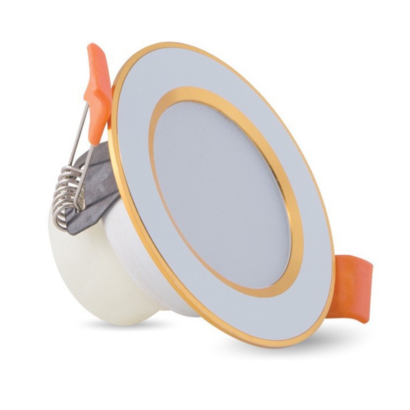 [Siêu Rẻ] - Đèn LED Âm Trần Downlight Rạng Đông Đổi 3 Màu D AT10L DM 60/3W, Vỏ Nhôm Đúc - (Viền Vàng/ Viền Bạc)