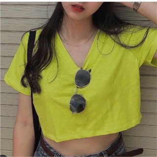 Áo Croptop Trơn Cổ Tim - CR09
