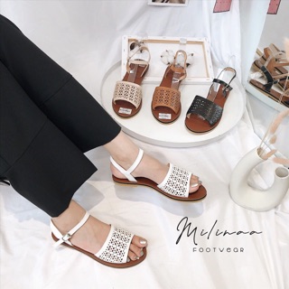 Sandal bản đục lỗ nền nâu