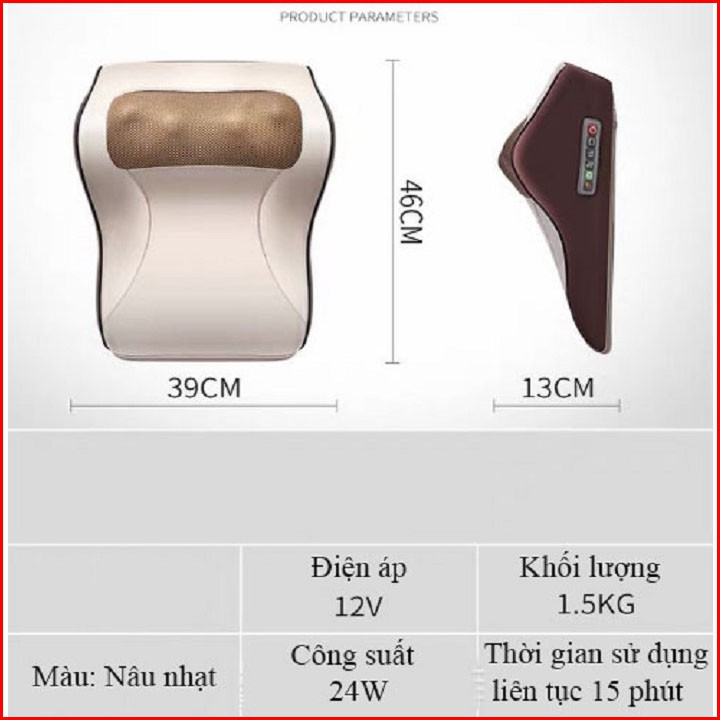 Gối Massage Vai Gáy 8 Bi Hồng Ngoại Công Nghệ Nhật Bản Cao Cấp