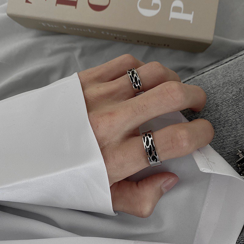 Nhẫn Thép Titan Chống Ăn Mòn Phong Cách Hip Hop Đơn Giản Cá Tính