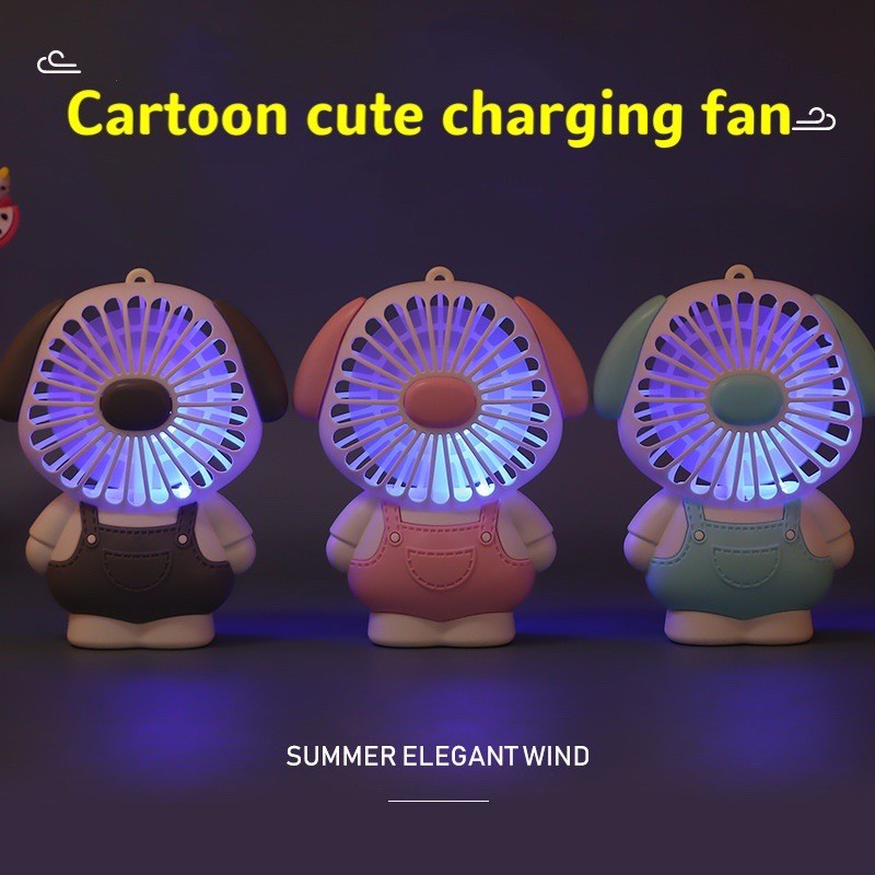 Quạt Cầm Tay Mini Sạc USB Dễ Thương Kitty Gấu Cún Thỏ Nhiều Hình Dễ thương cho người lớn và trẻ em