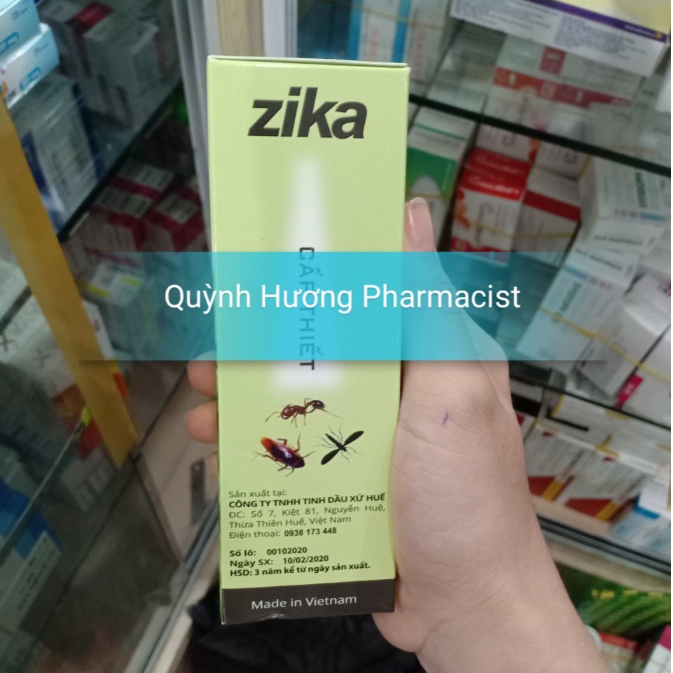 Xịt muỗi ZIKA 100ML hương xả chanh đuổi muỗi hiệu quả