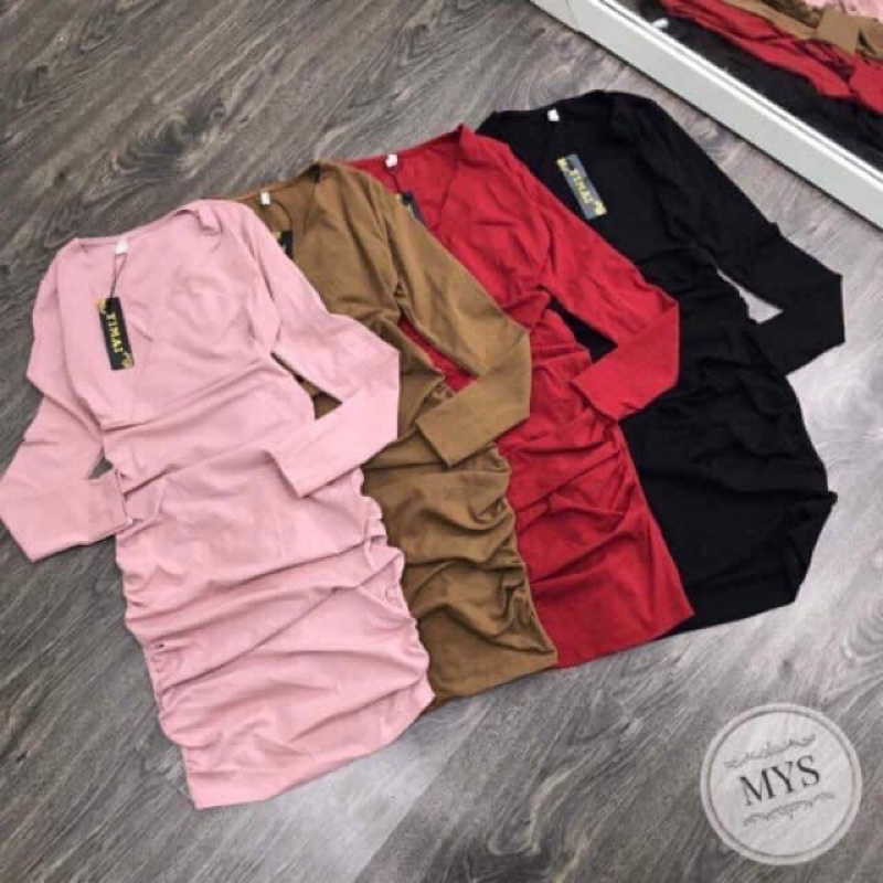 Đầm Body Nhún Vạt Chéo Chất Đẹp