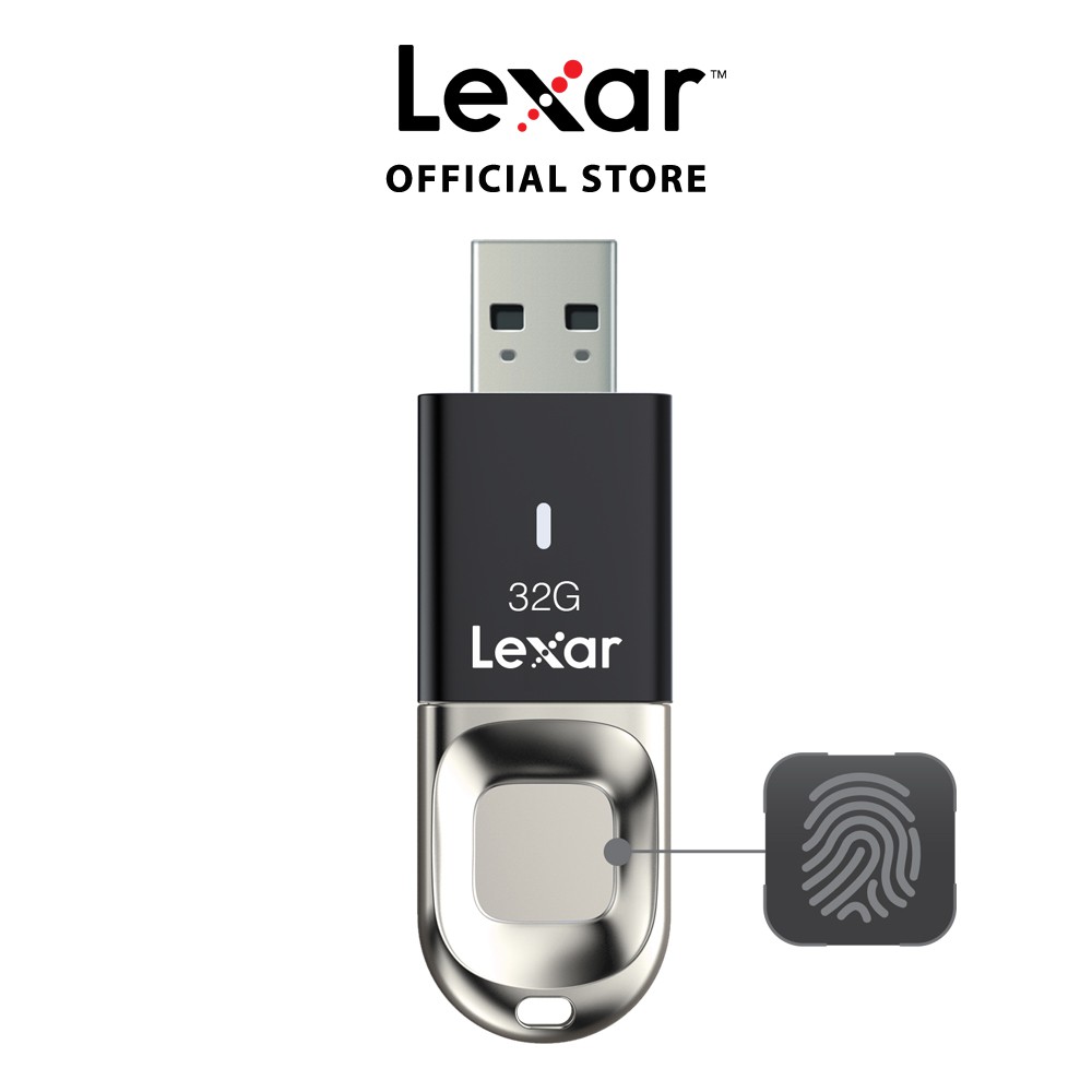 USB 3.0 Lexar 32GB JumpDrive F35-FingerPrint (Đen) | BigBuy360 - bigbuy360.vn