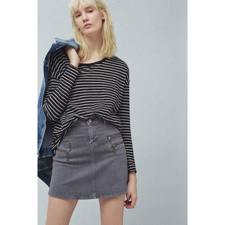[NGUYÊN TAG] Chân váy Mango denim có 4 khóa zip kéo cá tính size XS