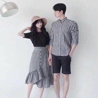 💃 Chân váy caro MIDI xẻ tà phong cách Vintage (Vải Kate cao cấp)