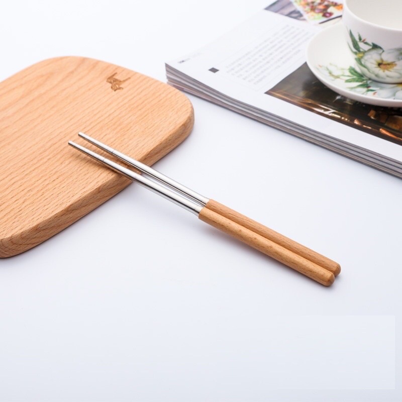 Bộ Thìa/ Muỗng Đũa Cá Nhân ANHOME, Bộ Thìa Muỗng Inox Lúa Mạch Ăn Cơm Văn Phòng Có Hộp Đựng