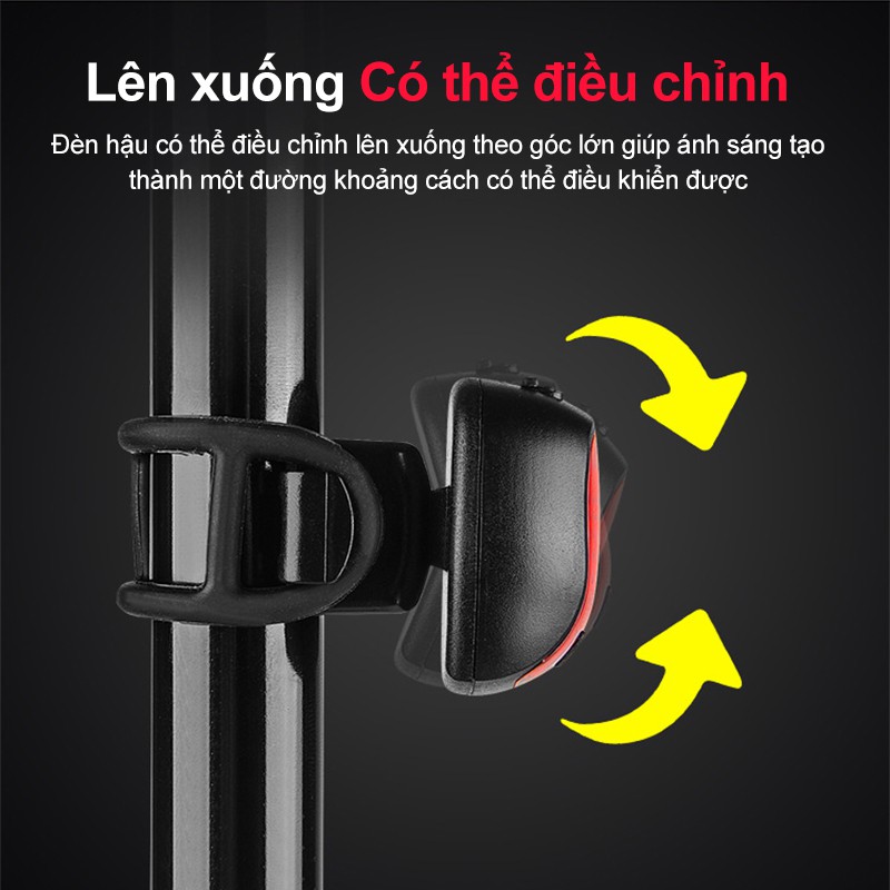 Đèn gắn đuôi xe đạp có cổng sạc usb kèm phụ kiện