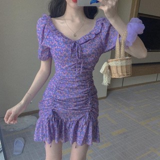 đầm nhún eo rút dây hông