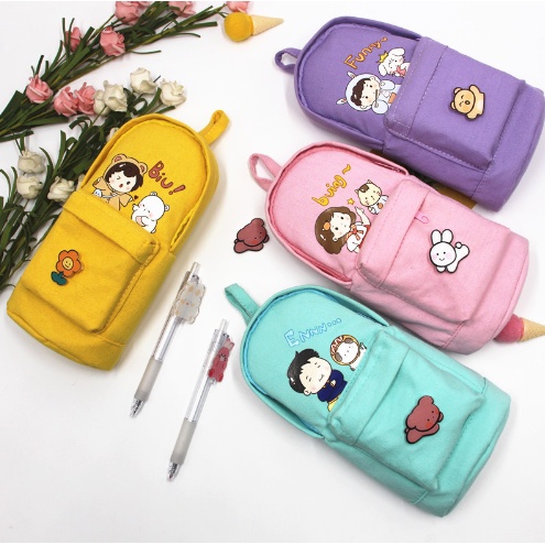 Hộp bút balo kèm huy hiệu HB268 bóp viết cute dễ thương